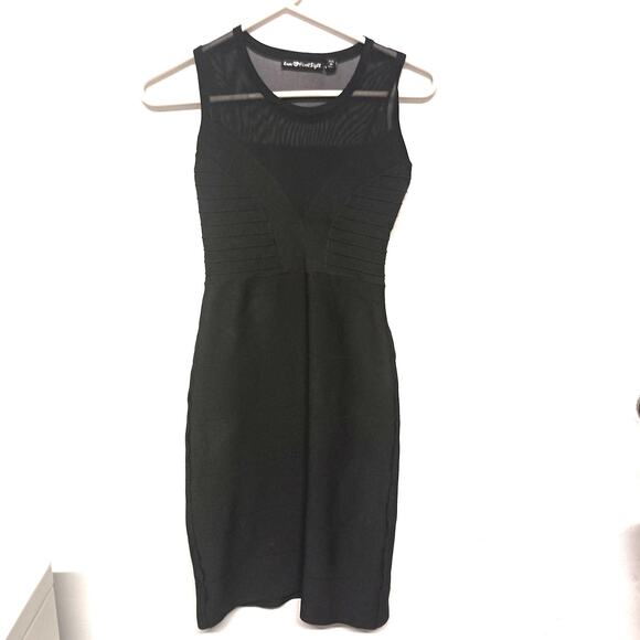 Women's Knit Bodycon Little Black Dress LOVE@FIRST SIGHT SZ S black - Picture 1 of 6